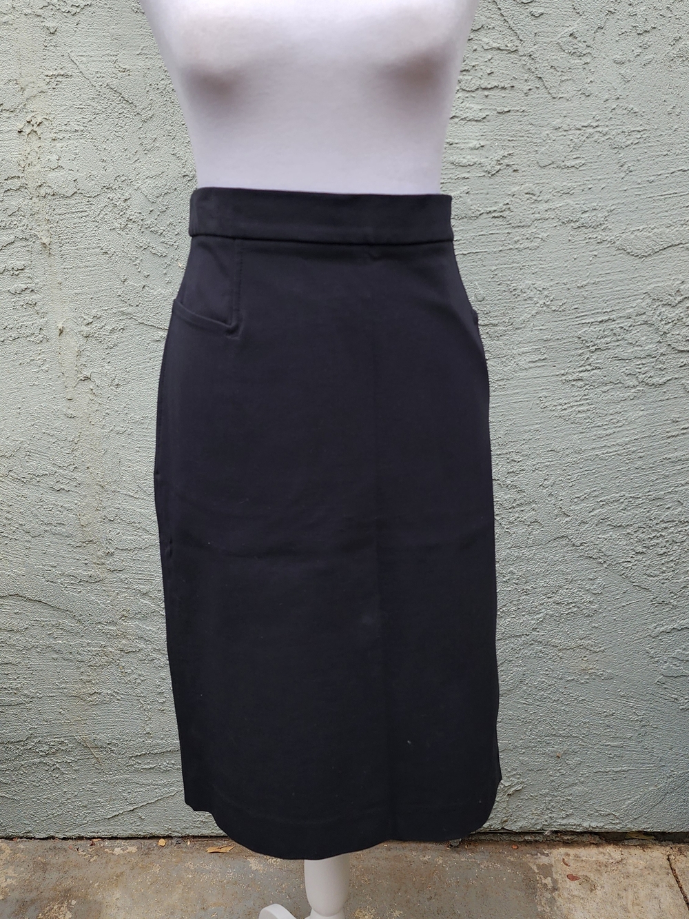 Nina McLemore Black High Waisted Tailored Pencil Skirt with Pockets [8]